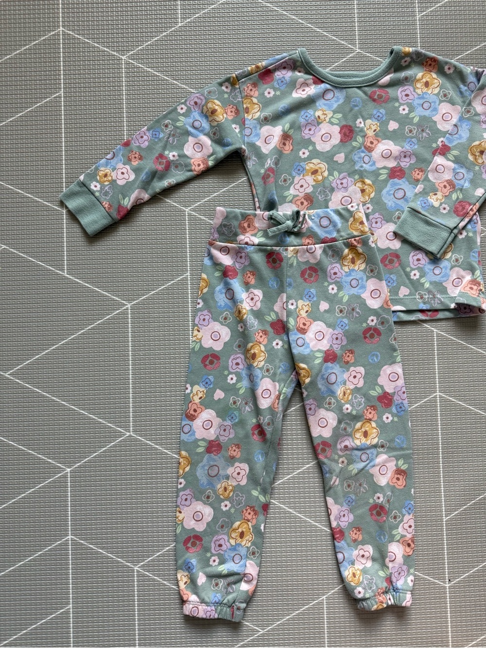 Gymboree|Baby girl/toddler matching set in Mint Floral-Multicolor Flower Print•